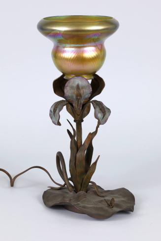 Table Lamp with Foliated Base and Tiffany-Style Globe
