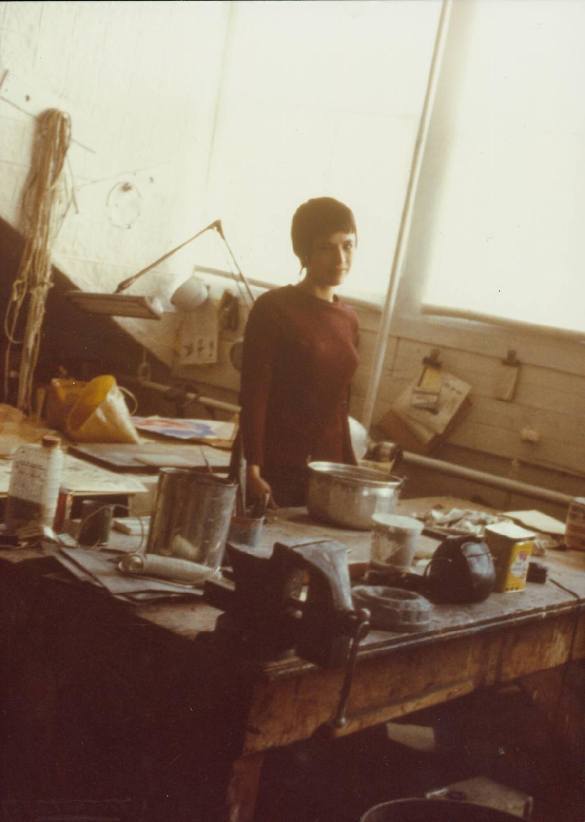 Eva Hesse in her Bowery Studio, New York, NY