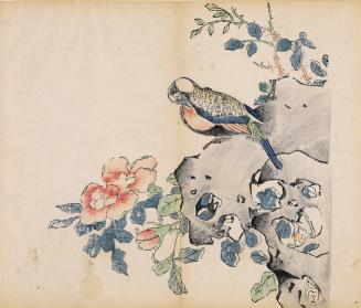 Bird, Rock, and Flowers, from the Ten Bamboo Studio Calligraphy and Painting Manual