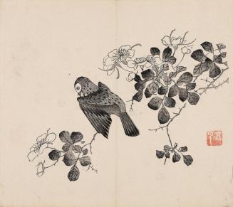 A Bird on a Blossoming Branch, from the Ten Bamboo Studio Calligraphy and Painting Manual