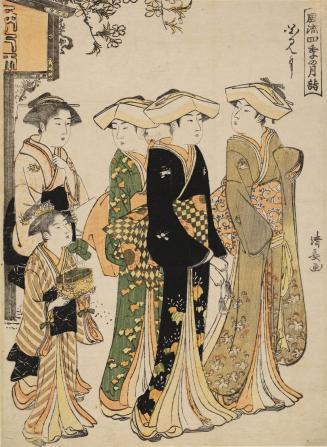 Hanamizuki, The flower-viewing month, from the series Elegant Monthly Visits to Sacred Places in the Four Seasons