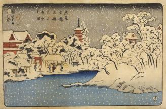 Snow at the Benten Shrine and Kinryuzan Temple at Asakusa