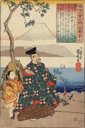 The Poet Yamabe no Akahito at Tago Bay, no. 4 from the series The One Hundred Poems