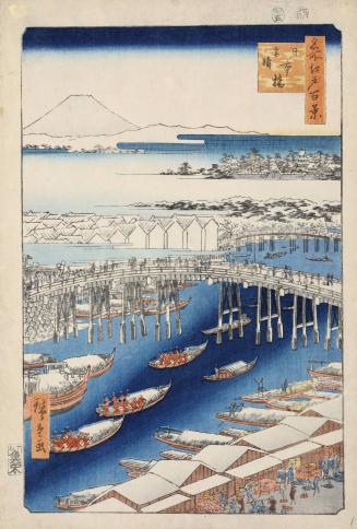 A Bright Morning after a Fall of Snow by the Nihon Bridge (Nihonbashi yukibare), from the series One Hundred Famous Views of Edo (Meisho Edo hyakkei)