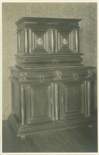 Herstmonceux Castle - Walnut Cabinet with Portraits of Francois I & Henri II in Ovals, circa 1560