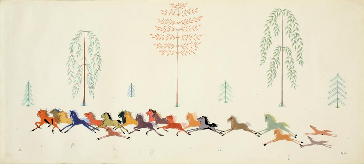 Horses Chased by Wolves