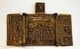 Triptych with Mother of God "Joy of All Who Sorrow" and Archangels and Saints