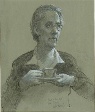 Elderly Woman with Teacup - "This is the best the South has been.", from a series of drawings documenting the 1956 Montgomery Bus Boycott, Montgomery, AL