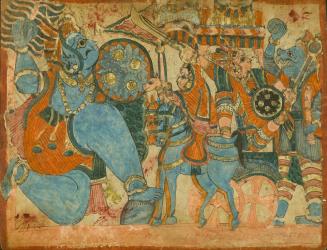 Battle Scene, folio from a set of Chitrakathā paintings