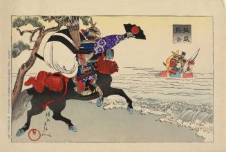 Kumagai and Atsumori at the Battle of Ichinotani, from an untitled series of historical subjects