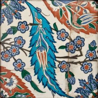 Iznik Ware Tile, from Court Bath at Eyüp Sultan Mosque, Constantinople