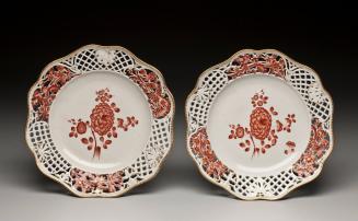 Meissen Dinner Plate with Pierced Lattice Design and Flower Motif