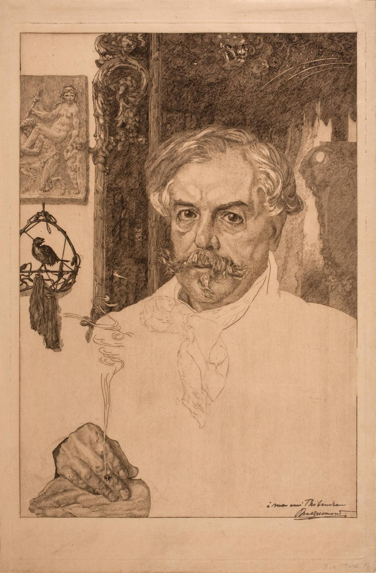 Edmond de Goncourt, Half-Figure Portrait in the Atelier