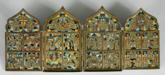 Sconce in the Form of a Four-Fold Screen Depicting the Life of Christ