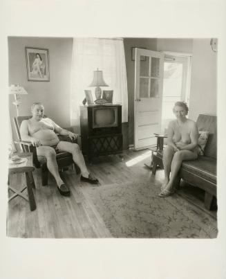 Retired Man and his Wife at Home in a Nudist Camp One Morning in N.J. On the Television Set are Framed Photographs of Each Other, from the portfolio A Box of Ten Photographs