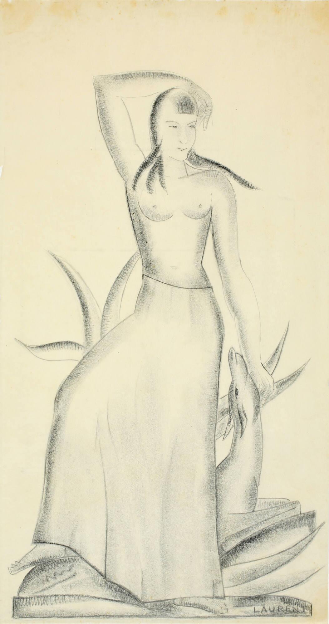 Woman and Doe, Study for Sculpture