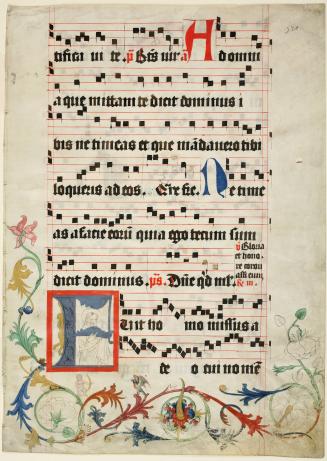 Unfinished Leaf from a Gradual, with the Initial F ("Fuit homo"):  John the Baptist