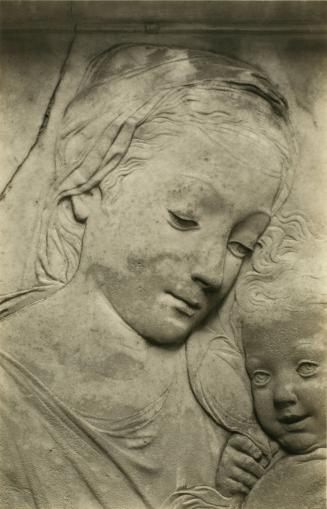 Head of the Madonna from The Madonna and Child relief, formerly in a Street Shrine on a Panciatichi Family Palace, now in the Bargello, Florence, plate 5 from Magdalen Sculptures in Relief ; Studies in the History and Criticism of Sculpture, VI