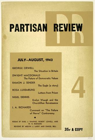 Partisan Review, from the portfolio, In Our Time: Covers for a Small Library After the Life for the Most Part