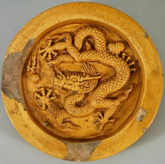 Circular Tile (Cornice End) with Relief of a Dragon from the Ming Tombs