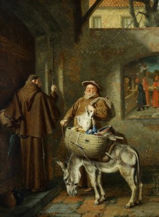 Monk and Merchant with Donkey