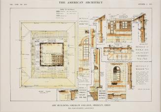 Architectural Plan of the Art Building at Oberlin College, from the journal THE AMERICAN ARCHITECT, vol. CVIII, no. 2076