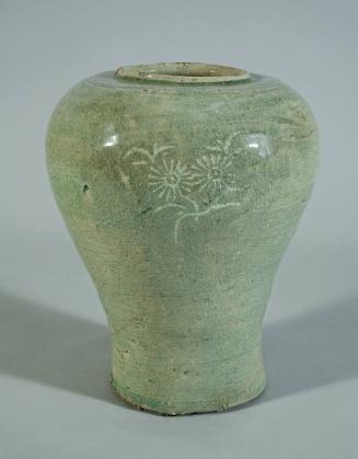 Celadon Vase with Daisy Design