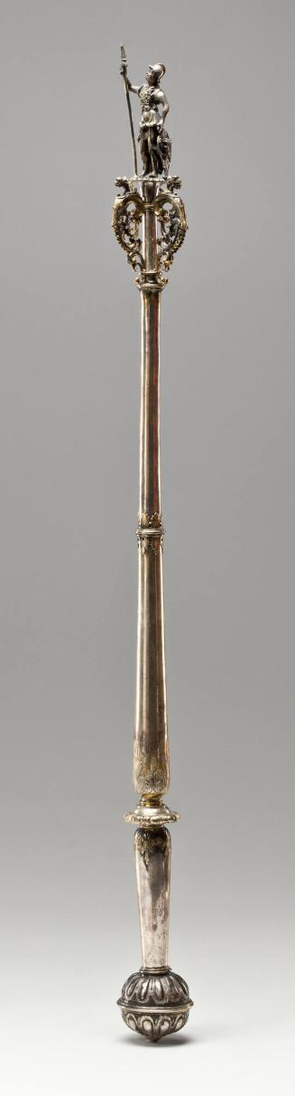 University Mace, Crowned with Figure of Minerva Holding a Spear and Shield