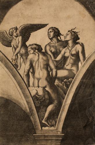 Eros and the Three Graces, from the Spandrels of the Chigi Gallery