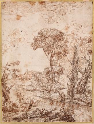 Landscape with a Shepherd and Cattle by a Stream