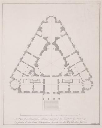 Floor Plan for a Triangular House Designed by Theodore Jacobsen
