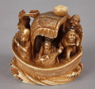 Netsuke of the Treasure Ship of the Seven Gods of Good Fortune