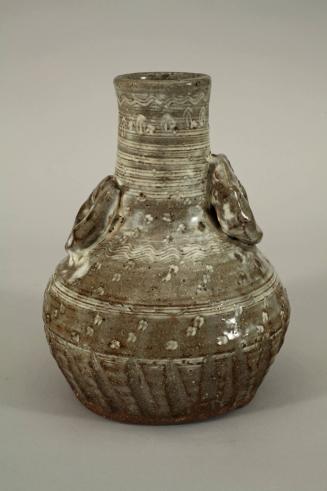 Hu-form Vase with Banded Geometric Decoration