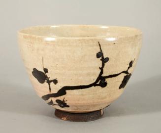 Korean-Style Tea Bowl with Prunus Design