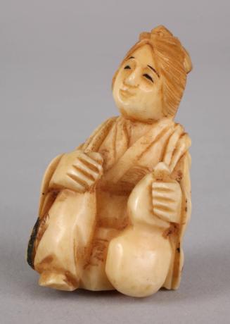 Netsuke of a Kneeling Woman with Jar