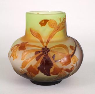 Vase with Raised Flower and Leaves
