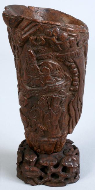 Rootwood Vase with Scenes from a Daoist Paradise