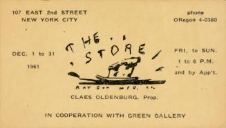 Claes Oldenburg’s Invitation/Business Card for "The Store"
