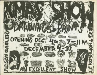 Exhibition Announcement for a Group Exhibition held at the Judson Gallery, December 4-31, 1959