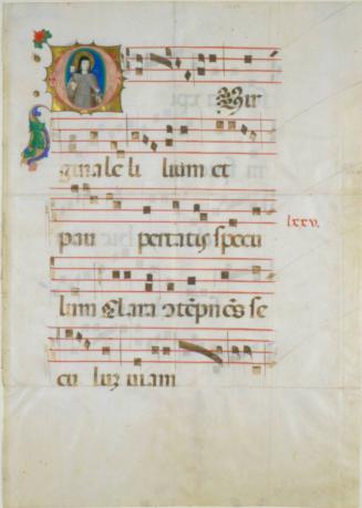 Leaf from a Gradual, with the Initial O ("O virginale"): St. Clare
