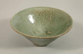 Celadon Bowl with Floral Design in Semi-Relief