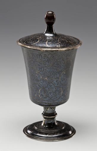 Cup with Cover Decorated with Incised and Niello Designs