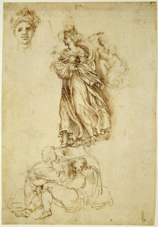 Copy after Ancestors of Christ with Allegory of Abundance; Studies for The Coronation of the Virgin (verso)