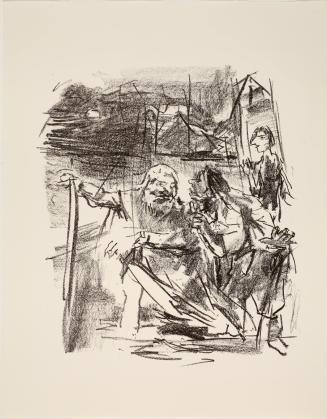 Gloucester led by an old man: "I have no way; and therefore want no eyes" (Act IV, Scene I), from the portfolio King Lear