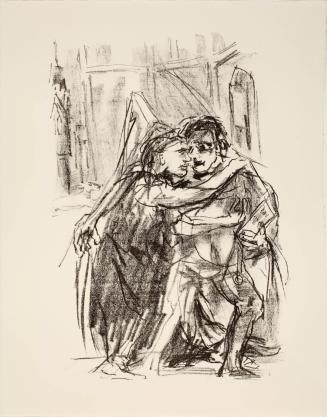Goneril and Edmund: "Decline your head, this kiss if it durst speak" (Act IV, Scene II), from the portfolio King Lear