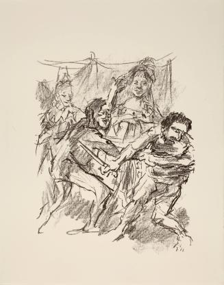 Edgar and Edmund fight (Act V, Scene III), from the portfolio King Lear