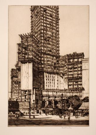 Terminal Tower from Public Square, May 1927, from the Cleveland Union Terminal Series