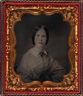 Portrait of a Young Woman with White Open Collar and Brooch