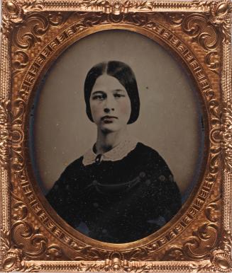 Portrait of a Young Woman with White Closed Collar and Brooch