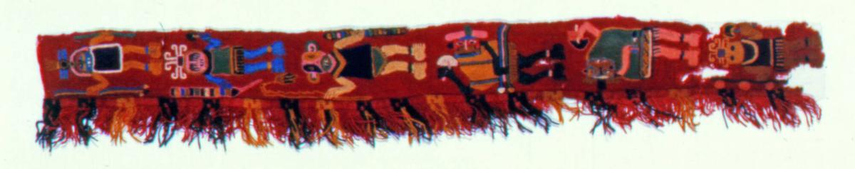 Fringed Border with Embroidered Stylized Human Figures